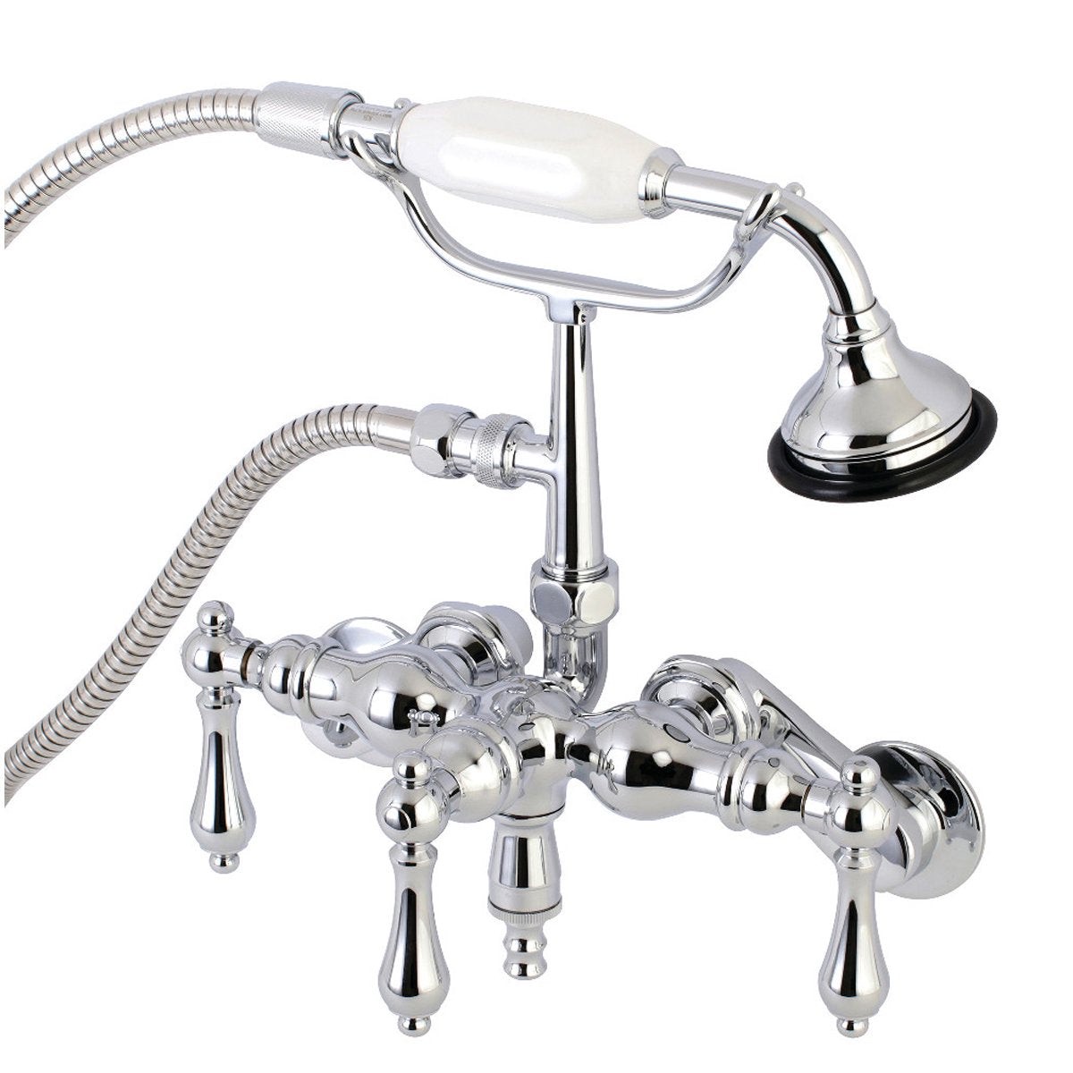 Kingston Brass AE419TX-P Aqua Vintage 3-38-Inch Adjustable Wall Mount Clawfoot Tub Faucet with Hand Shower