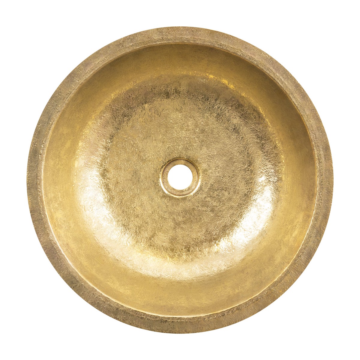Undermount 18 Round Terra Firma 10 Gauge Thick Polished Brass Bathroom Sink