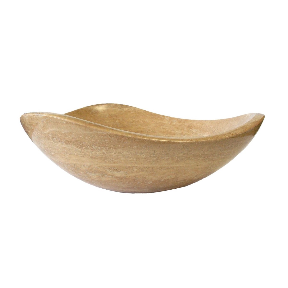 16 Inch Freeform Beige Stone Bathroom Vessel Sink