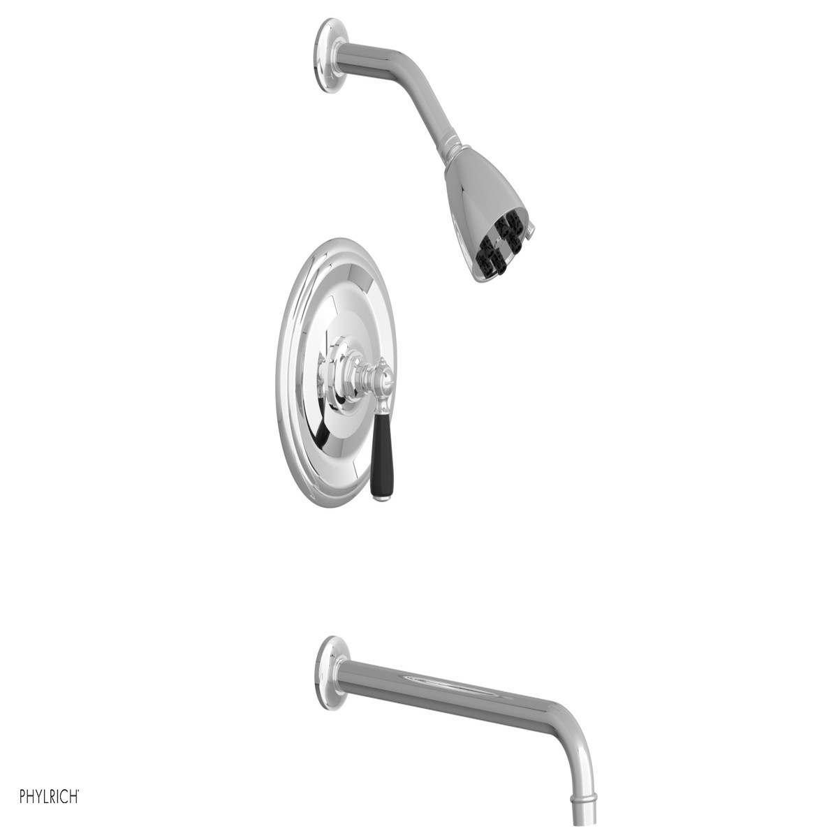 JAMESTOWN - 14 Pressure Balance Tub Shower Set - Lever Handle with Black Accents 165-27-14