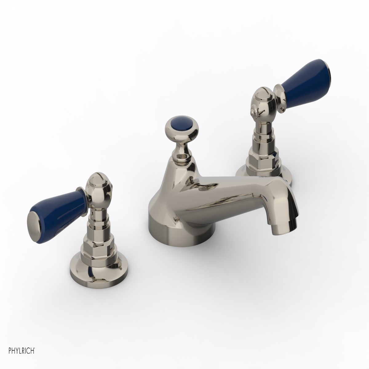 JAMESTOWN Widespread Faucet - Low Spout - Lever Handle with Navy Blue Accents 165-02