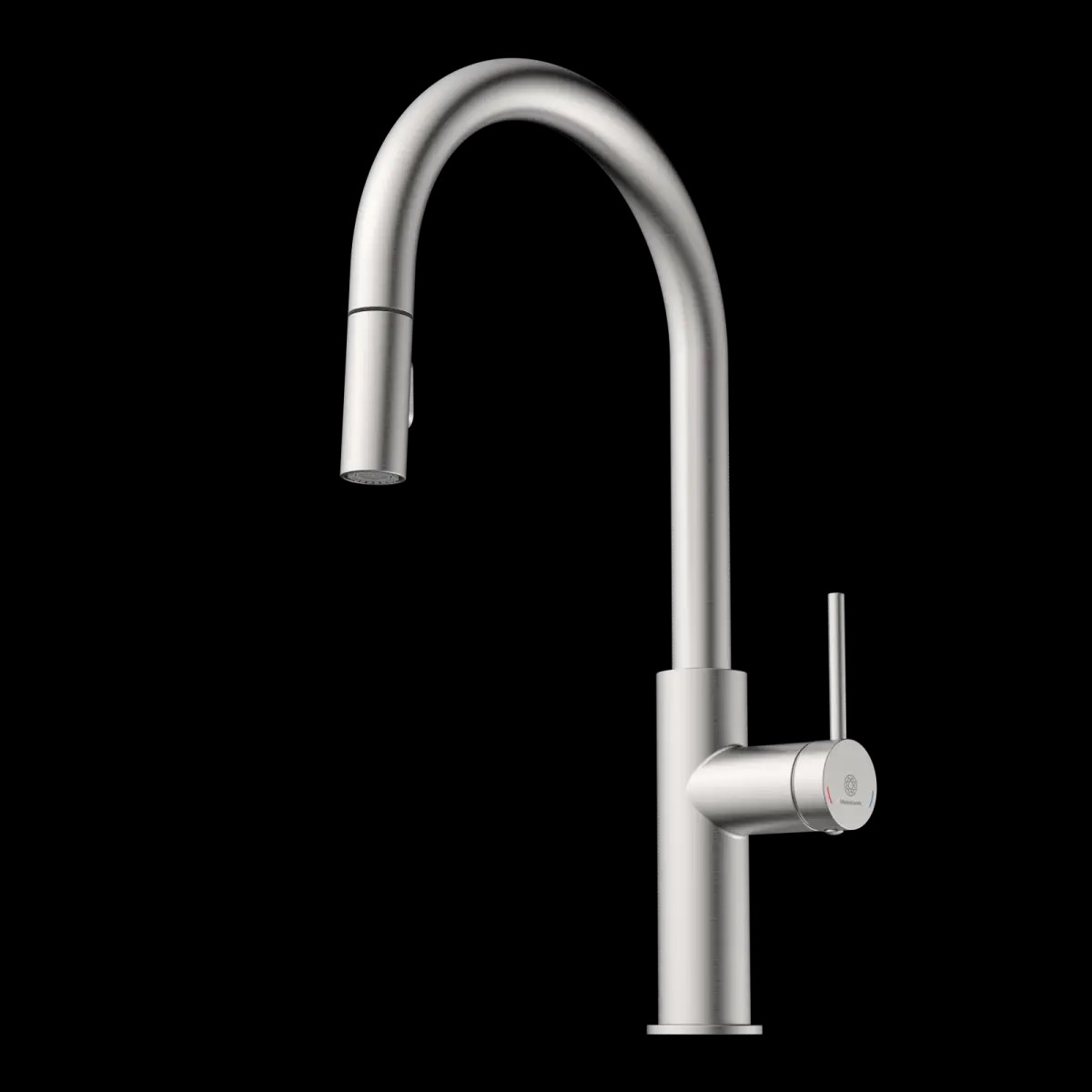 Wasserwerk Kitchen Faucet with Arch Pull-Down Spout in Brushed Nickel
