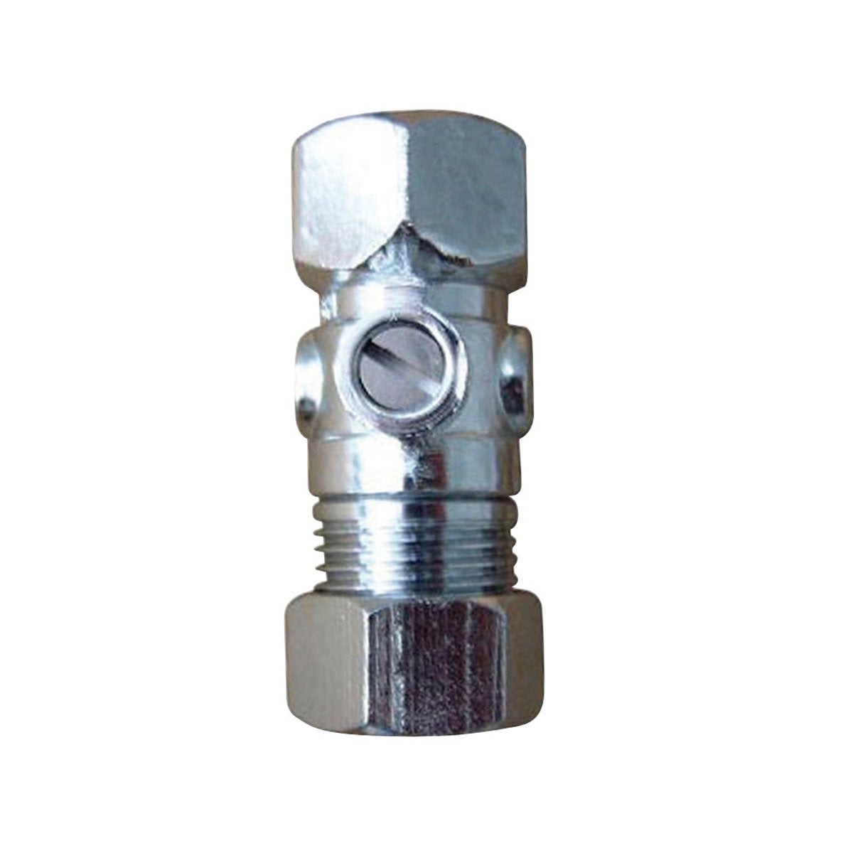 12 FIP x 12 OD Comp Straight Shut Off Valve in Polished Chrome