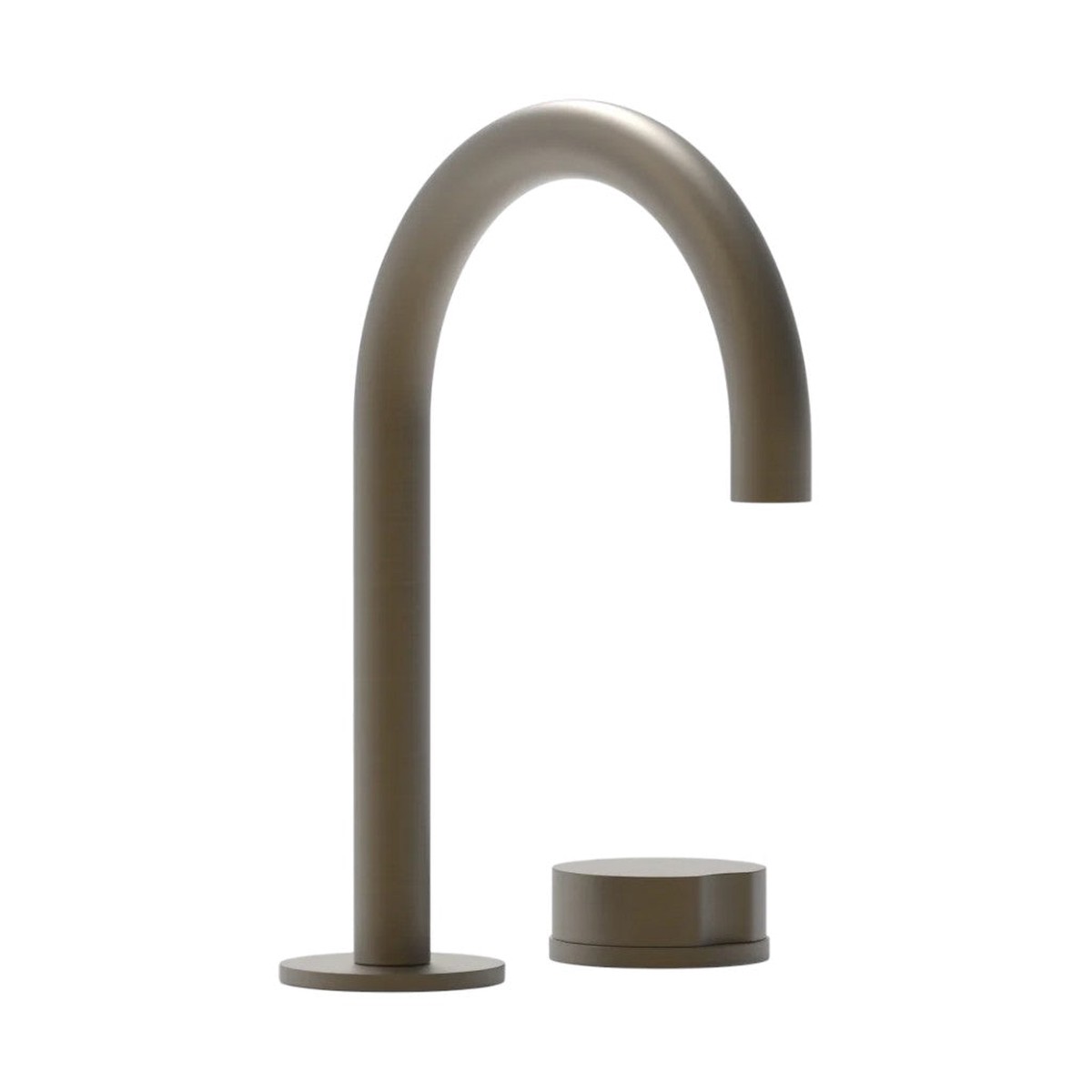 Circ Round Single Handle High Spout Bathroom Faucet - Widespread - 6 BrassArchitectural Bronze