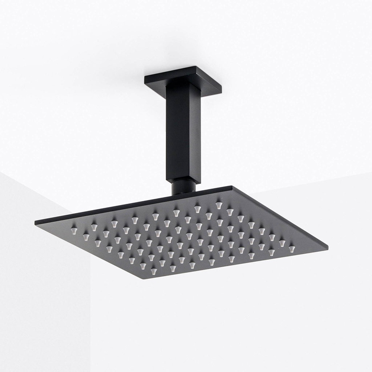 Devon Complete Square Shower Head - Ceiling Mount - 8 BrassMatt Black