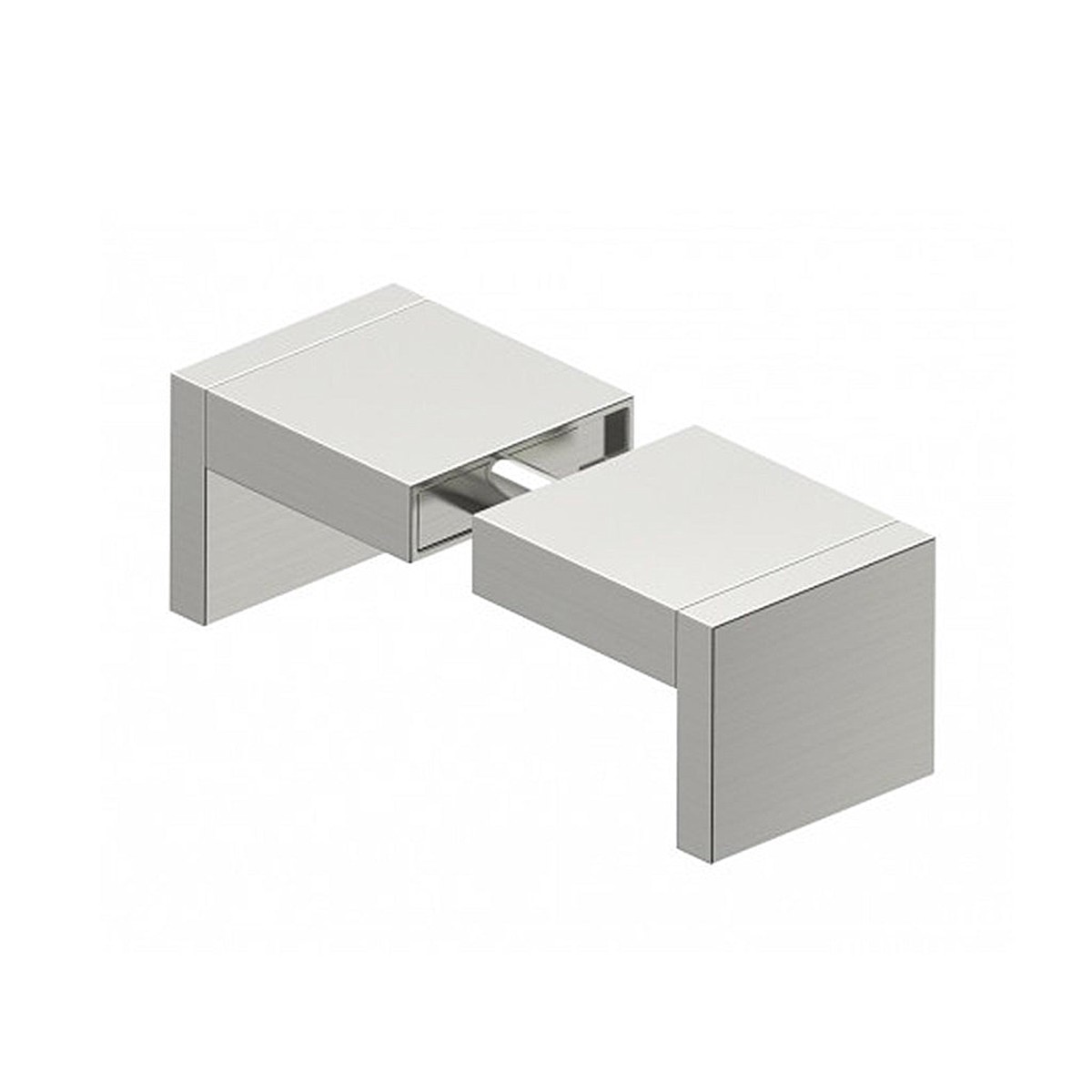 Hamburg Double Shower Door Handle - Door Mount - 4 BrassBrushed Nickel