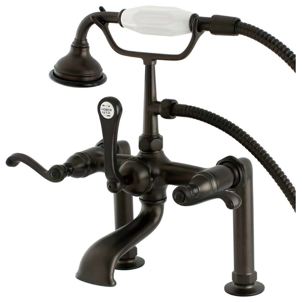 Kingston Brass Aqua Eden AE103T5FL Royale Deck Mount Clawfoot Tub Faucet in Oil Rubbed Bronze