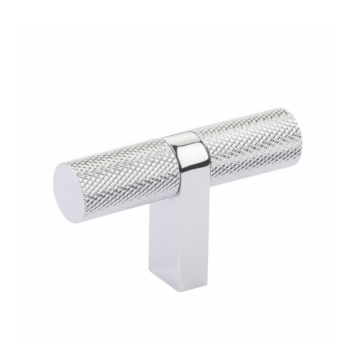 Select Stem Rectangular Knurled T- Cabinet Knob - Cabinet Mount - 3 BrassPolished Chrome