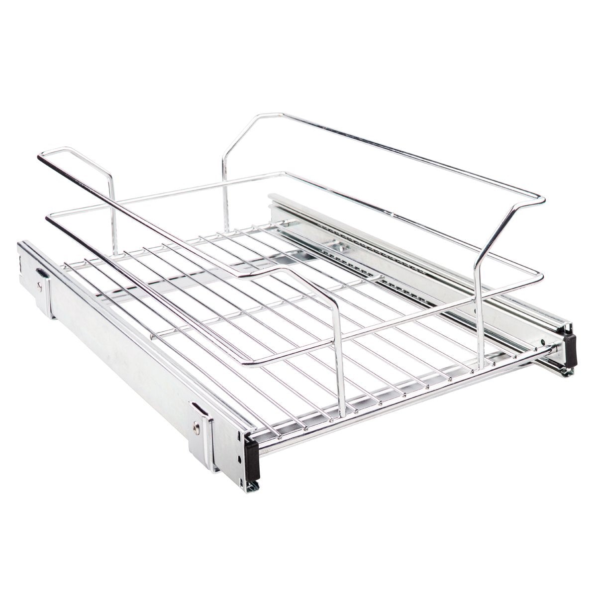 Hardware Resources Polished Chrome Pullout Basket for Cabinet Opening
