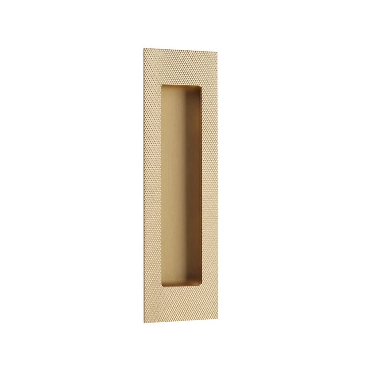 Modern Rectangular Knurled Pocket Door Lockset - Door Mount - 7 BrassFrench Antique