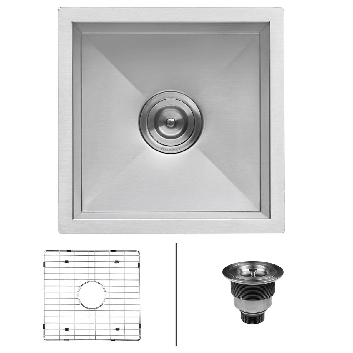 Ruvati RVH7113 13 x 15 Undermount 16 Gauge Zero Radius Stainless Steel Single Bowl Bar Prep Kitchen Sink