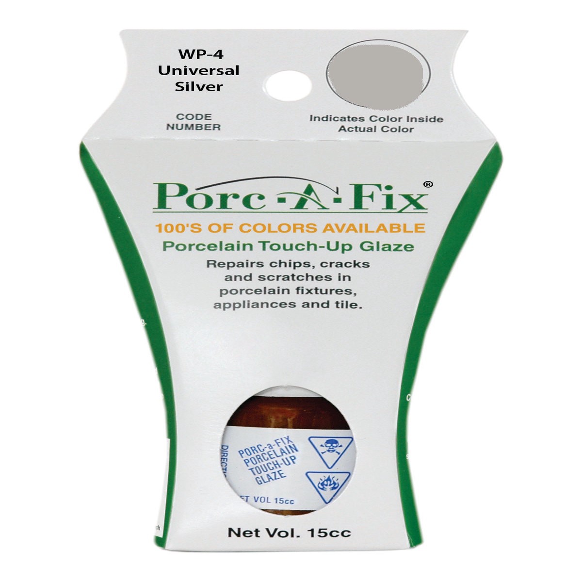 WP-4 Porc-A-Fix Touch Up Repair Glaze - Whirlpool Universal Silver