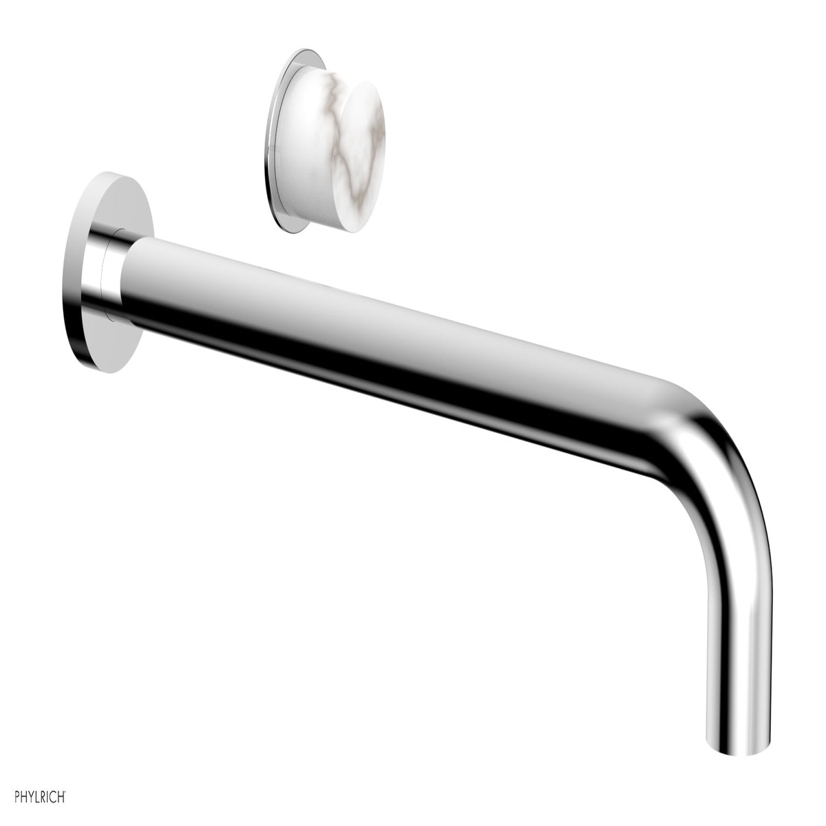 Basic II 12 Single Handle Wall Lavatory Set - White Marble Handle 230-17-12
