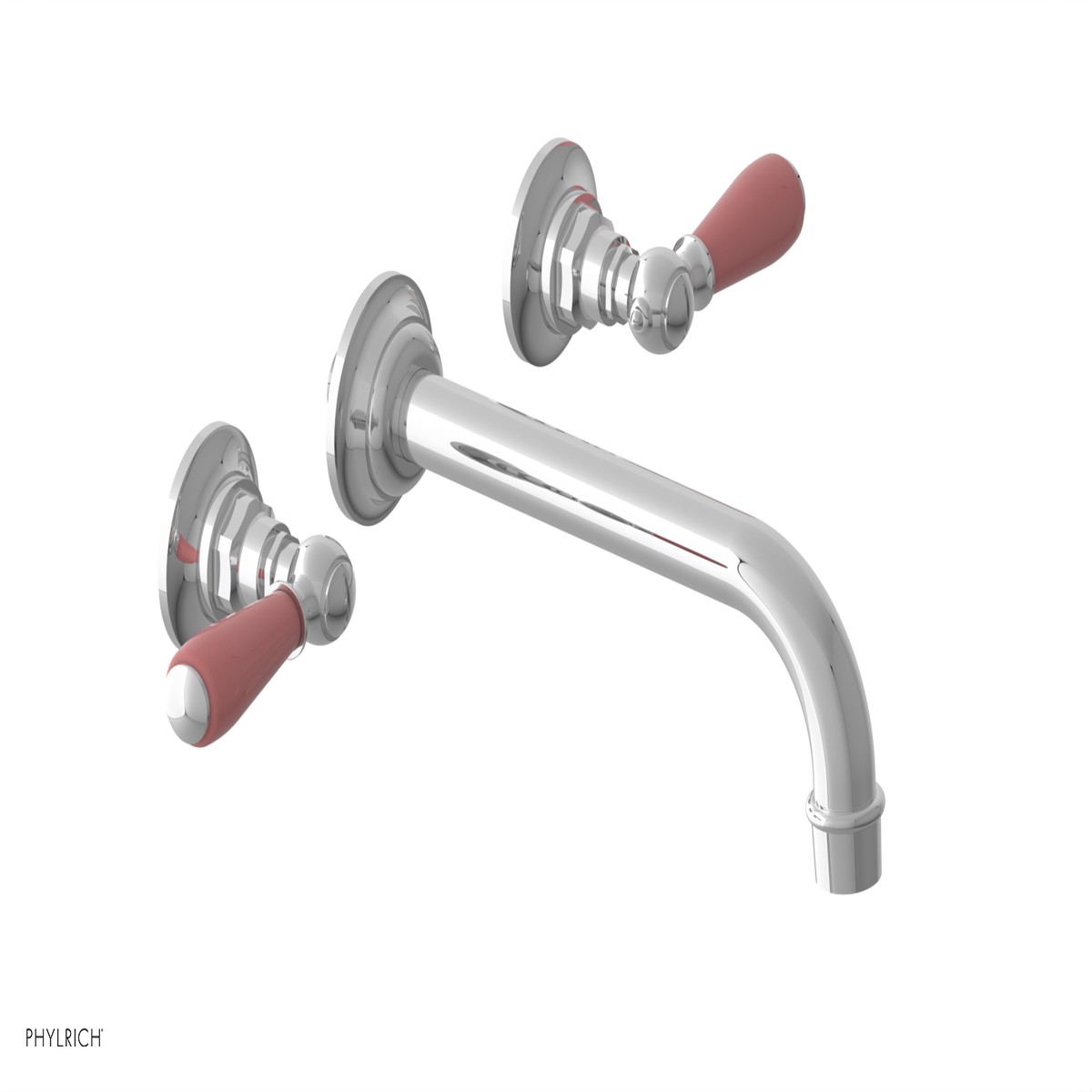 JAMESTOWN Wall Tub Set - Lever Handle with Pink Accents 165-57