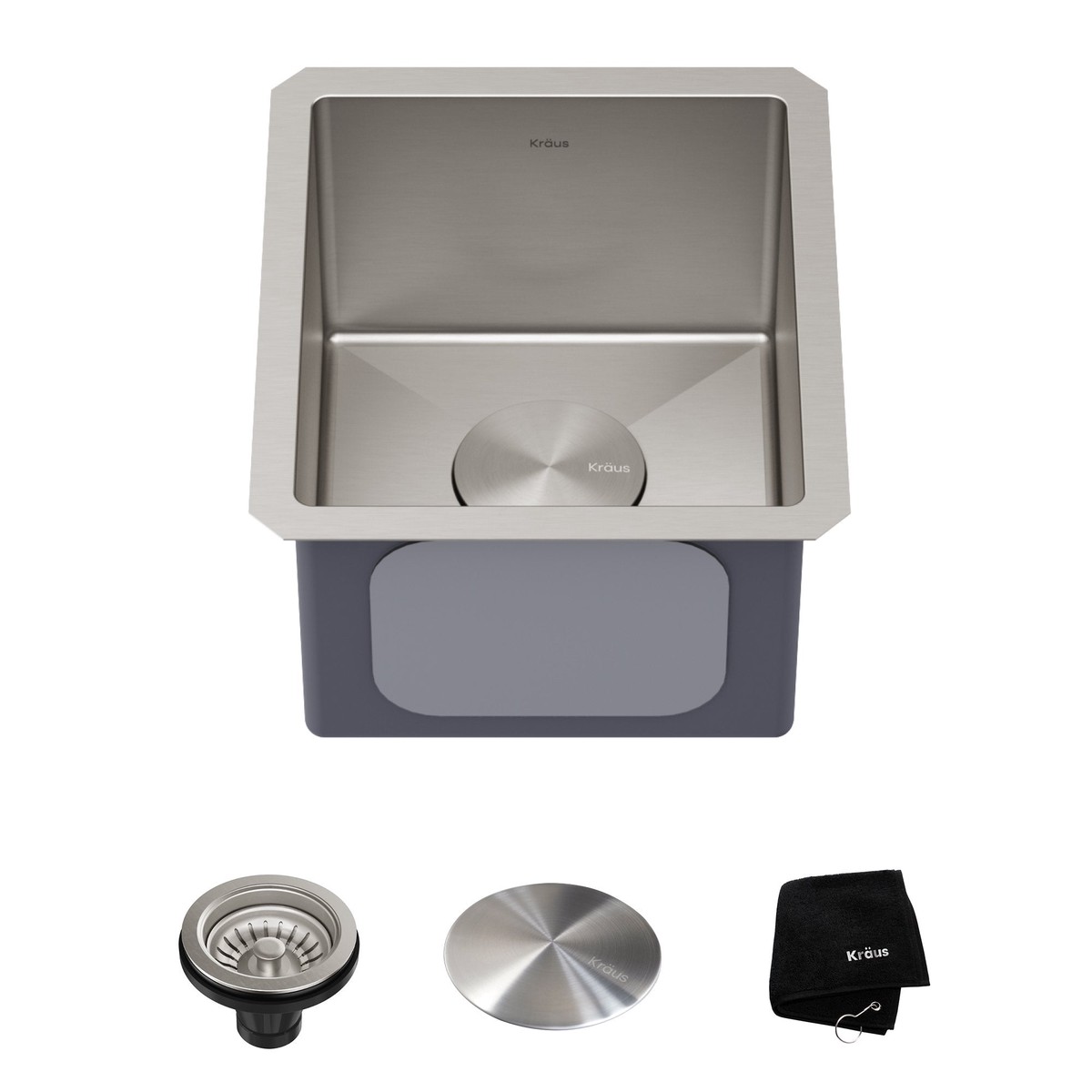 KRAUS 13 Undermount 16 Gauge Stainless Steel Bar Prep Sink