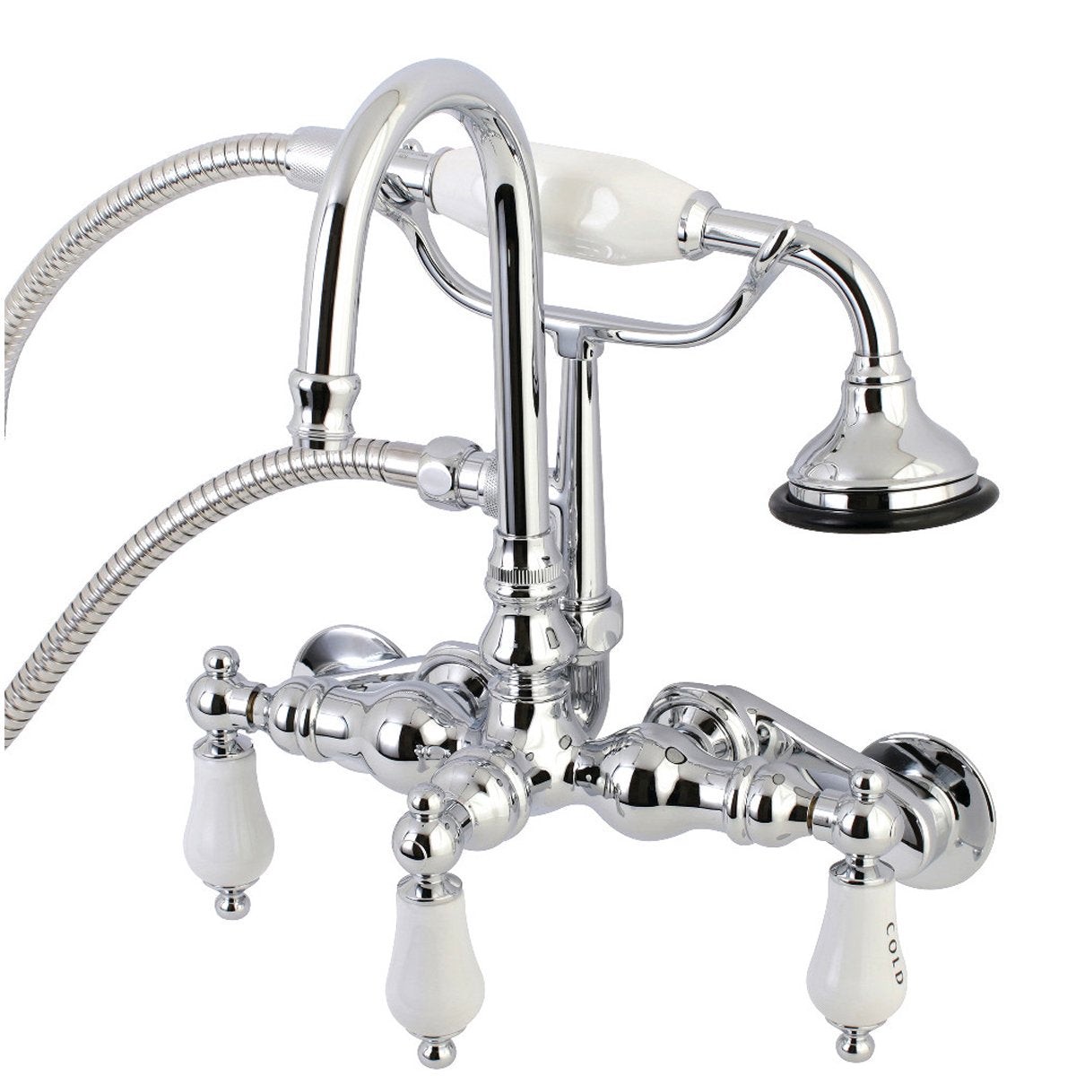 Kingston Brass AE303TX-P Aqua Vintage Wall Mount Clawfoot Tub Faucets