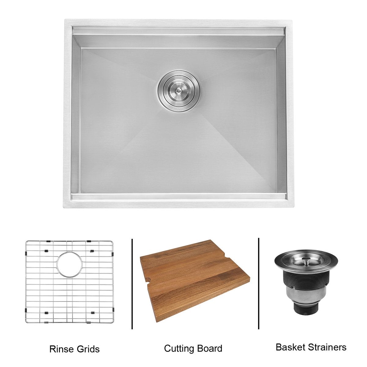 Ruvati RVH8307 21 Workstation Undermount 16 Gauge Ledge Stainless Steel Single Bowl Bar Prep Sink