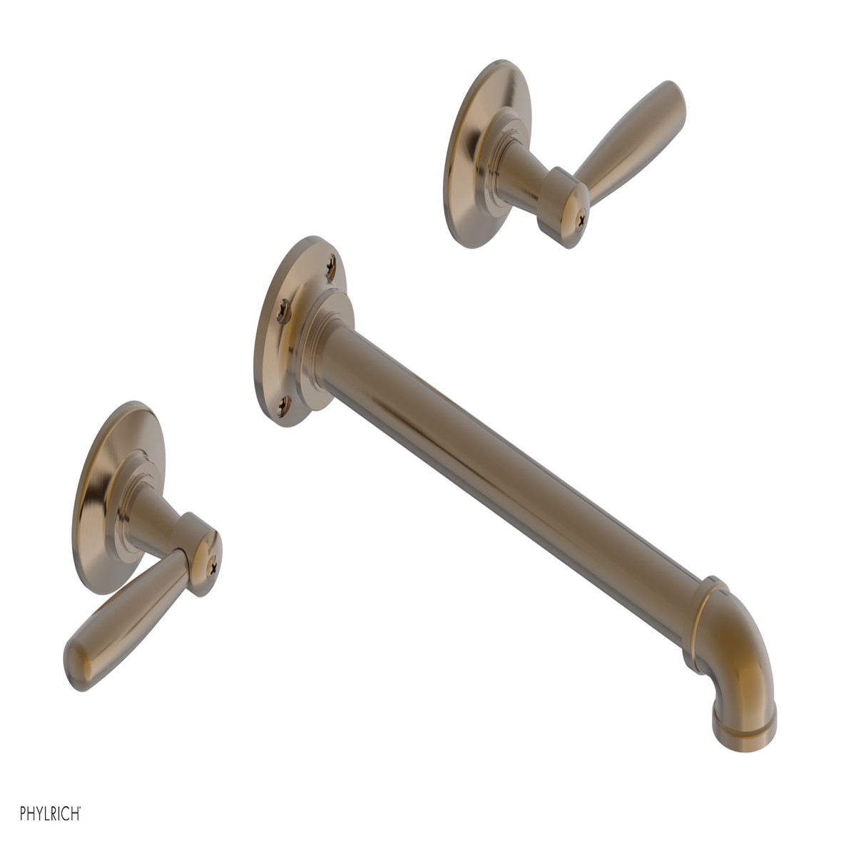 WORKS 2 Wall Lavatory Set 10 Spout - Lever Handles 221-12-10