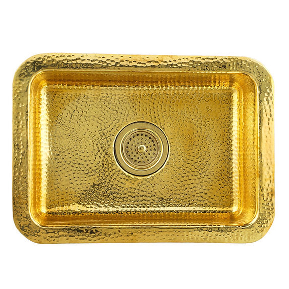 20 Hand-Hammered Brass Dual Mount Bar Sink