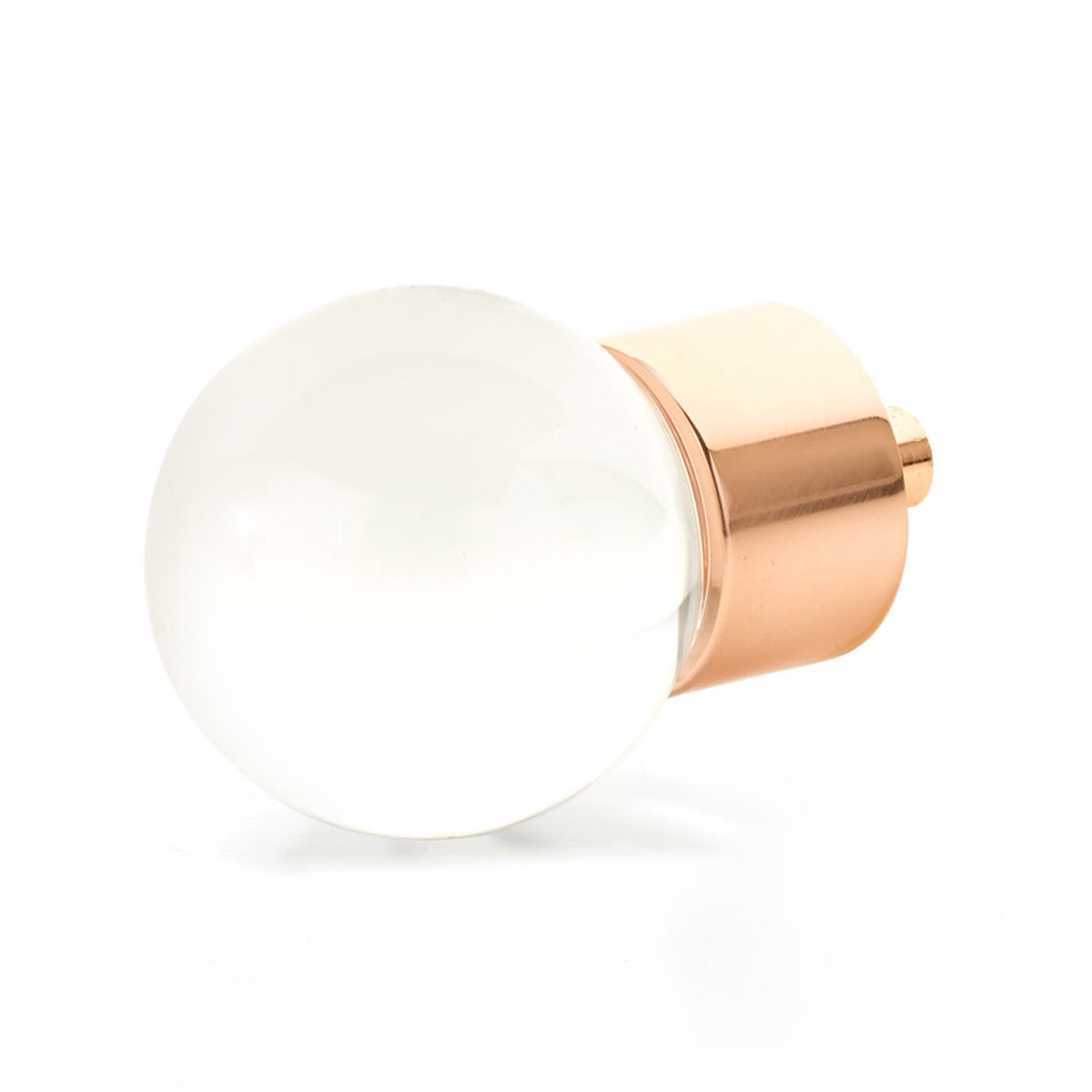City Lights Globe Cabinet Knob - Cabinet Mount - 2 BrassGlassPolished Rose Gold