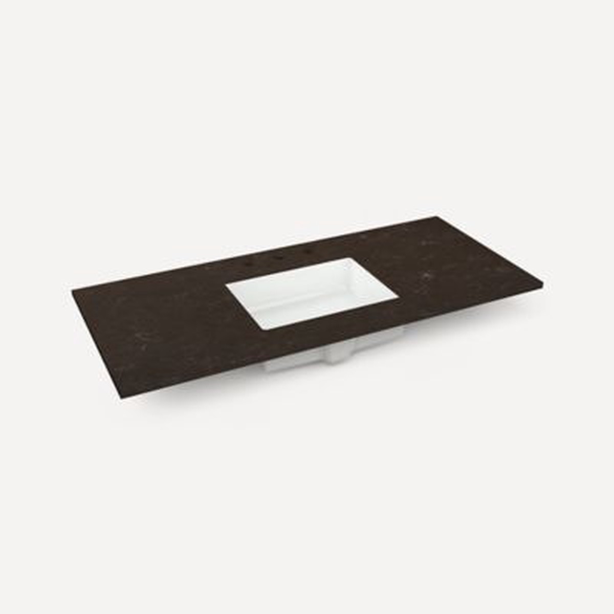 Robern TA48UCO93 Engineered Stone Top Quartz Stone Vanity Top 48 x 1-18 x 23 Center Undercounter Sink Three Hole for Sendai Bergman Mackey and Chestnut Hill