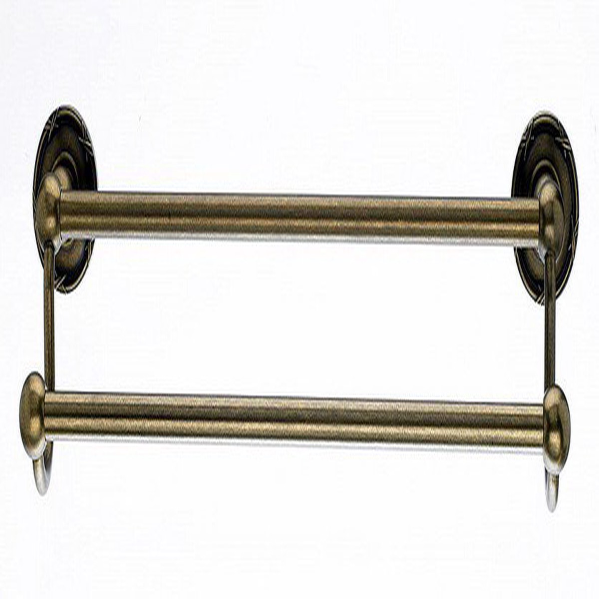 18 Double Towel Bar With Ribbon Reed Detail In German Bronze