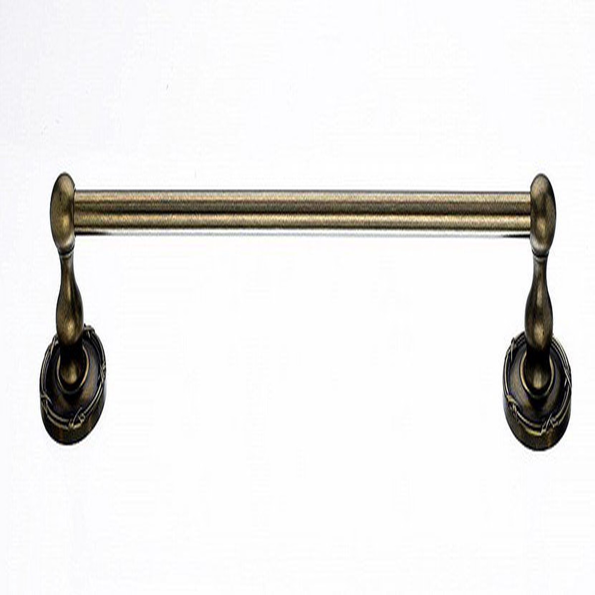 18 Single Towel Bar With Ribbon Reed Detail In German Bronze