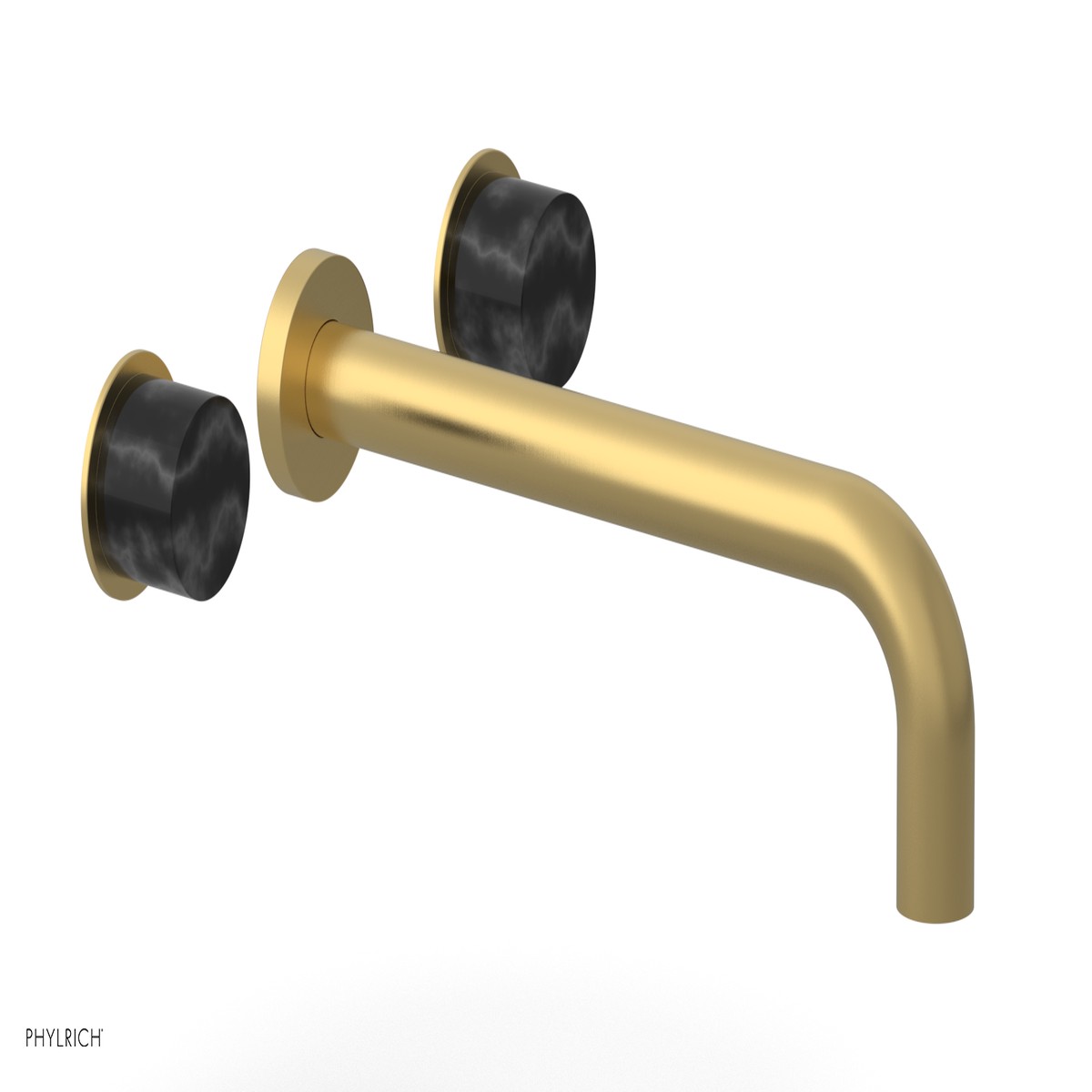 Basic II 10 Wall Lavatory Set - Black Marble Handles 230-13-10