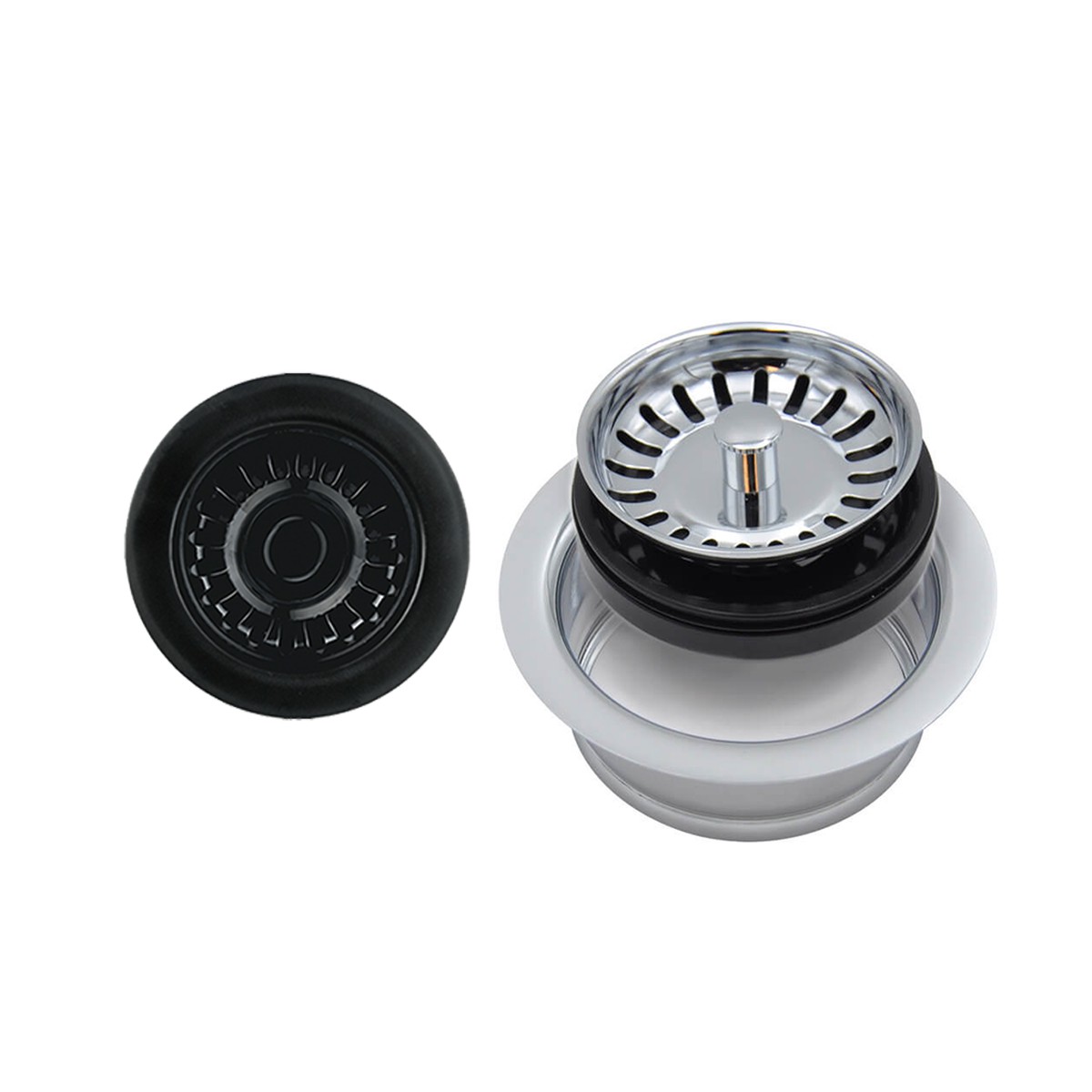 Classic Complete Stopper Strainer - Single Hole - 5 Stainless SteelMatt Black