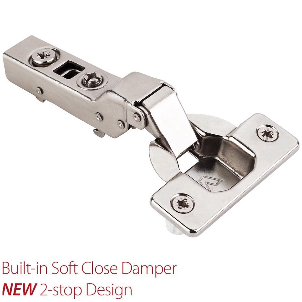 Hardware Resources 110 Degree 9 mm Crank Cam Adjustable Heavy Duty Soft-close Hinge with Press-in 8 mm Dowels (Sold in Packs of 5)