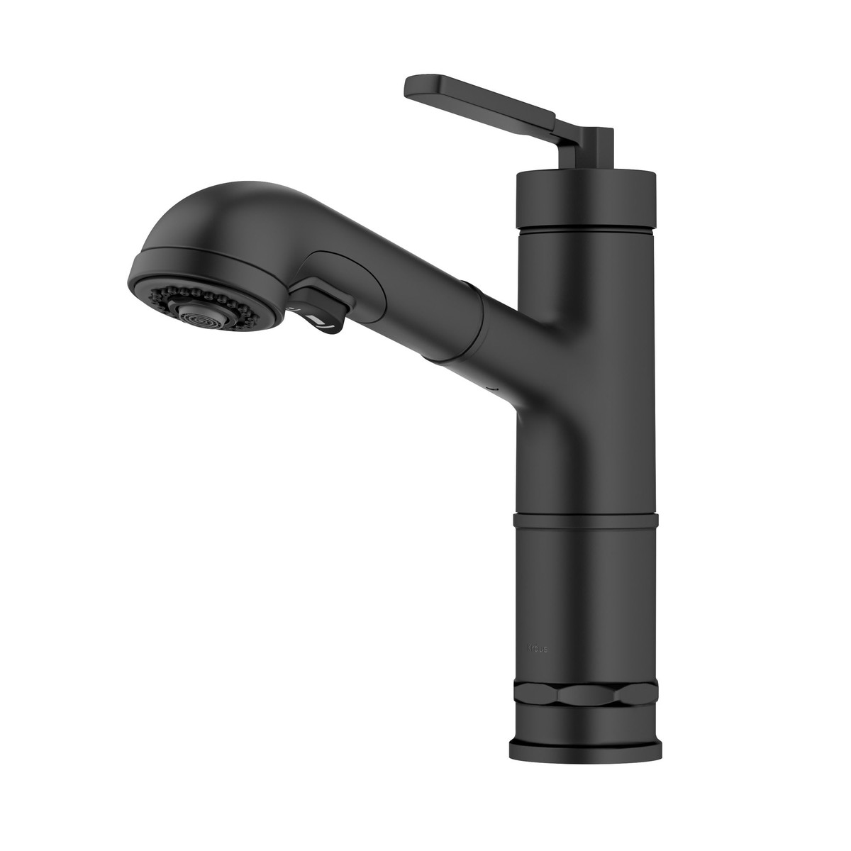 KRAUS Allyn Industrial Pull-Out Single Handle Kitchen Faucet in Matte Black