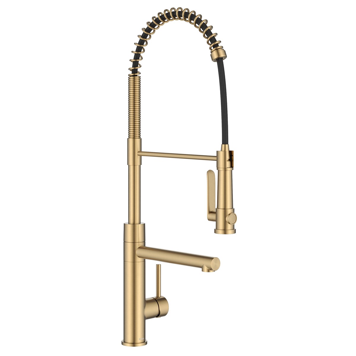 KRAUS Artec Pro 2-Function Single Handle Pull Down Kitchen Faucet in Brushed Brass