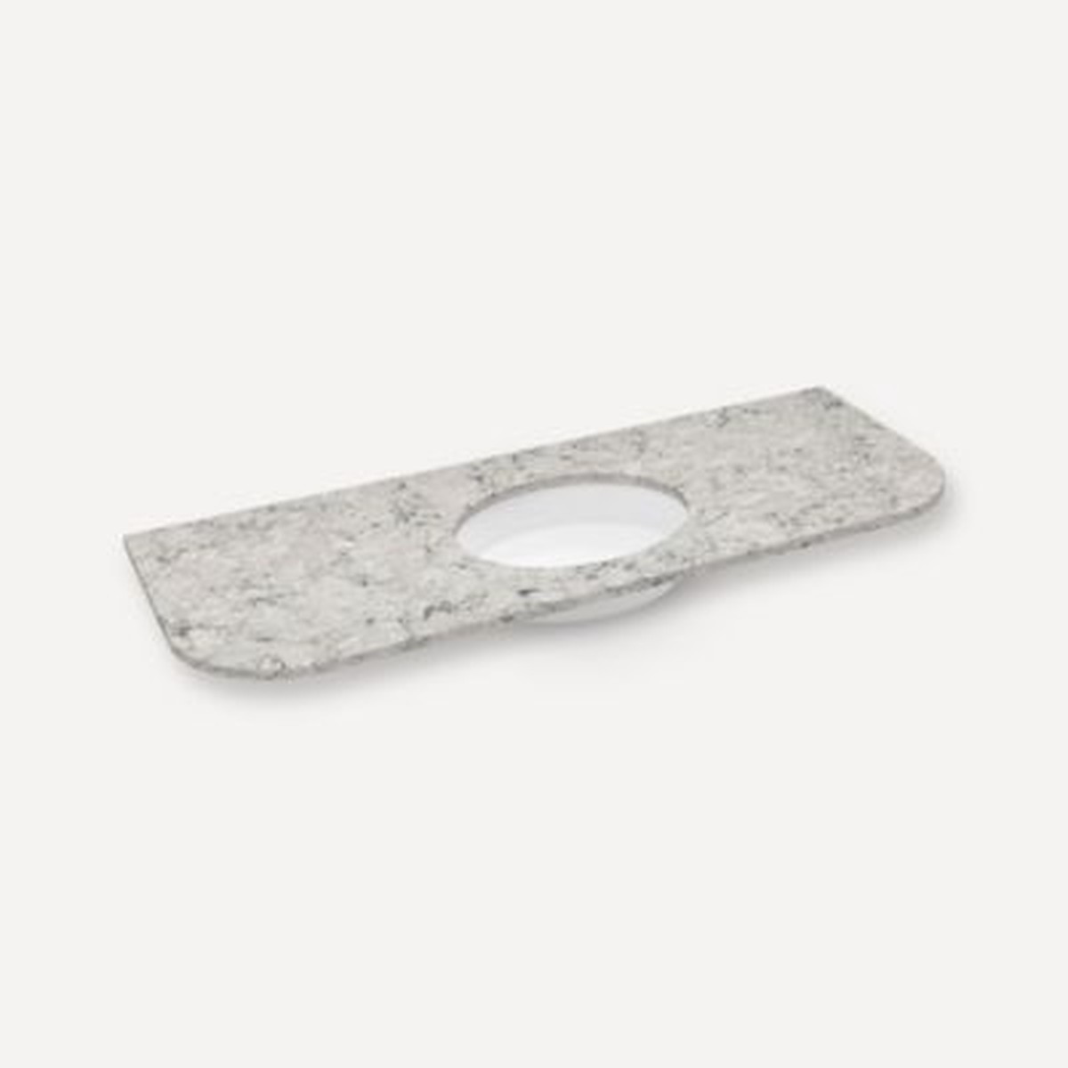 Robern TA56UCO93 Engineered Stone Top Quartz Stone Vanity Top 56 x 1-18 x 23 Center Undercounter Sink Three Hole for Rosebrook