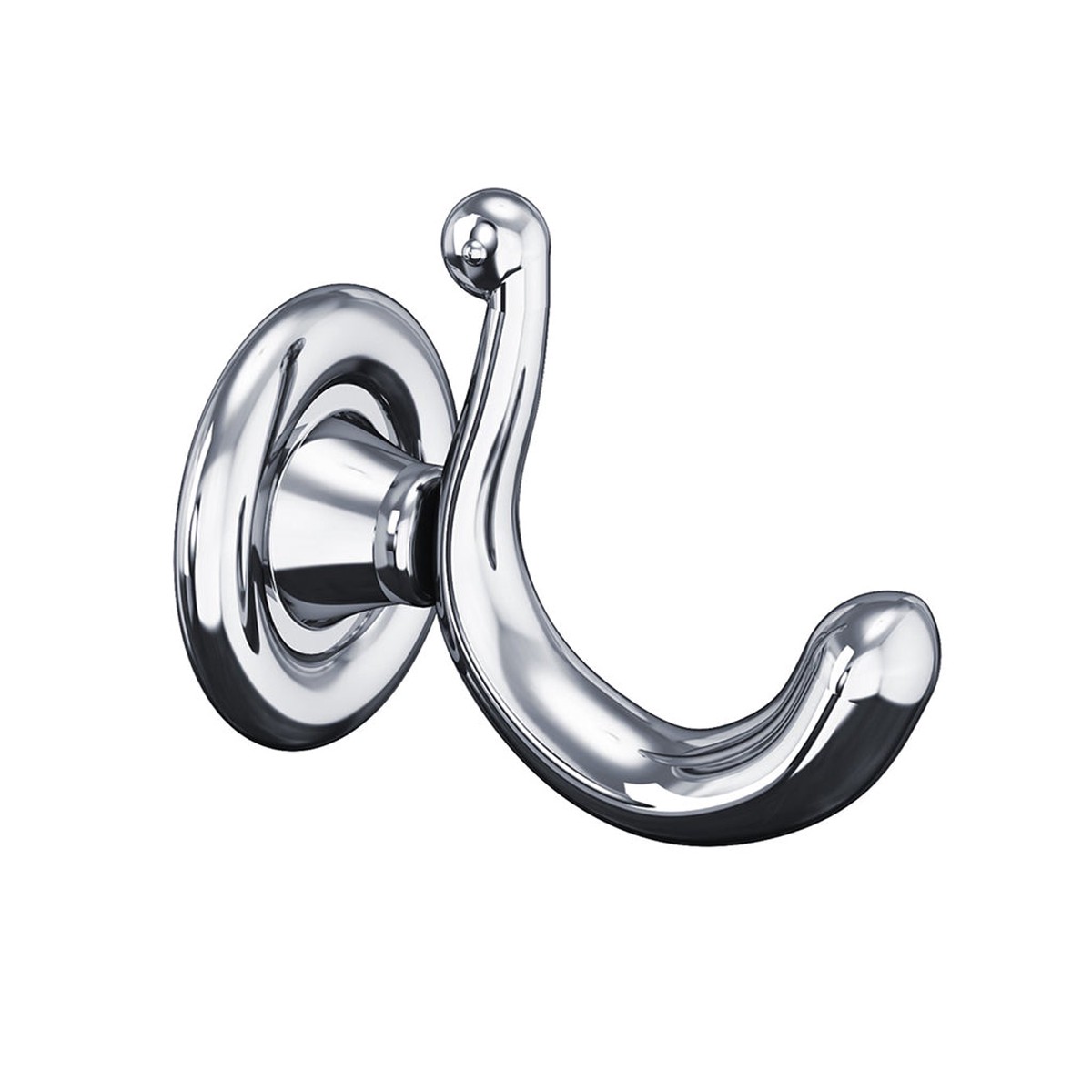 Windsor Hook - Wall Mount - 3 BrassPolished Chrome