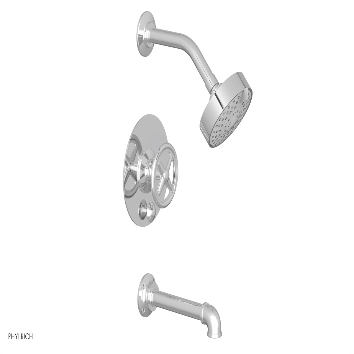 WORKS 2 - Pressure Balance Tub Shower Set - Cross Handle 221-28