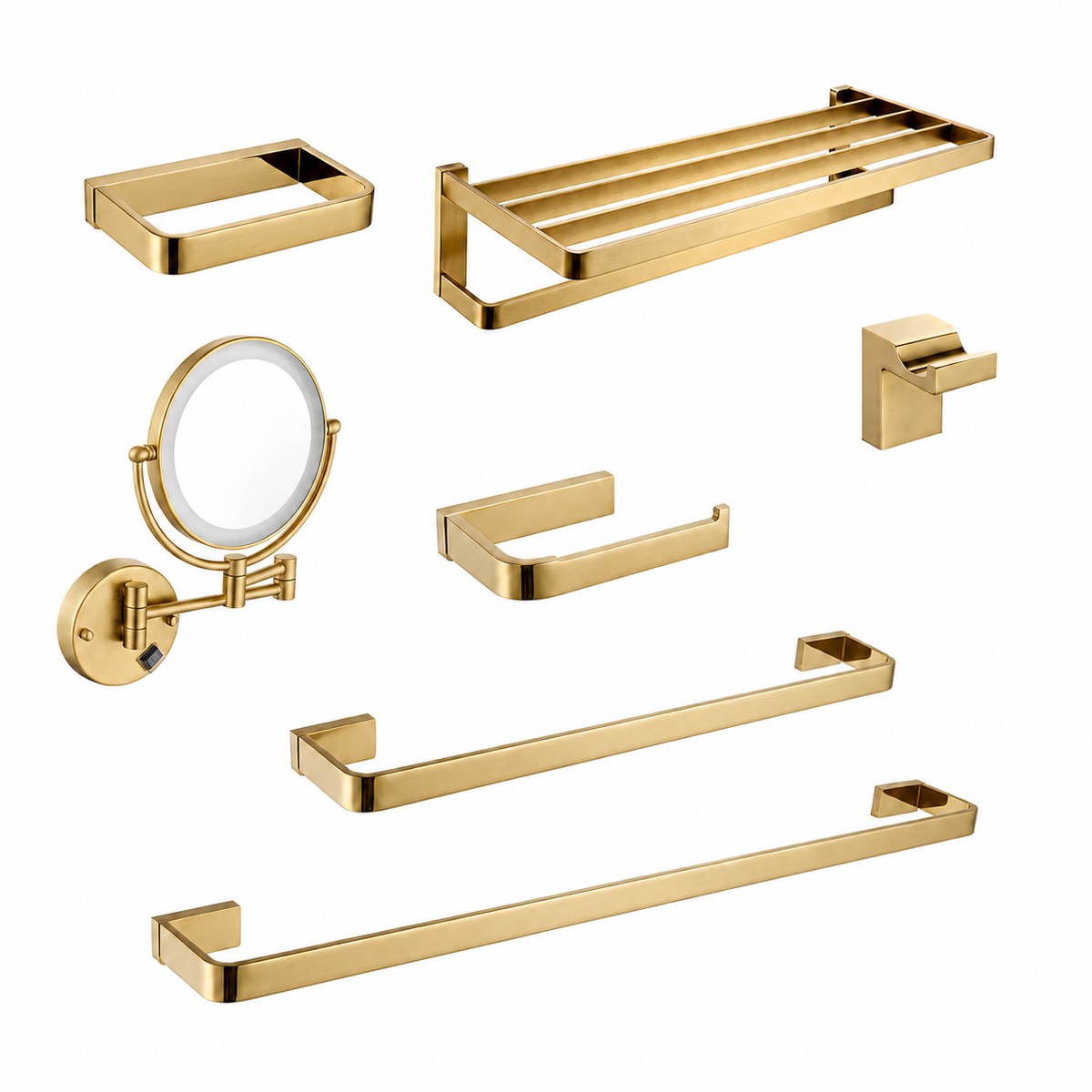 Devon Mare Bathroom Accessories Set BrassBrushed Gold