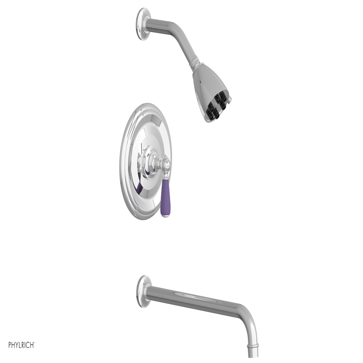 JAMESTOWN - 14 Pressure Balance Tub Shower Set - Lever Handle with Purple Accents 165-27-14