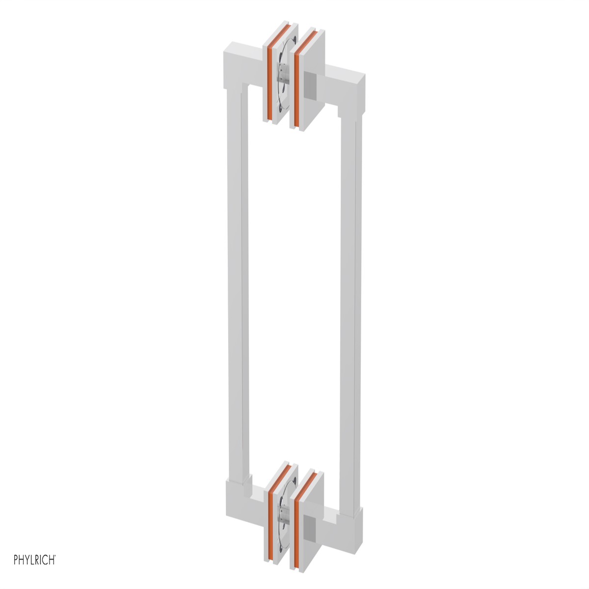 JOLIE - 12 Double Sided Shower Pull with Orange Accents 222S-93-12