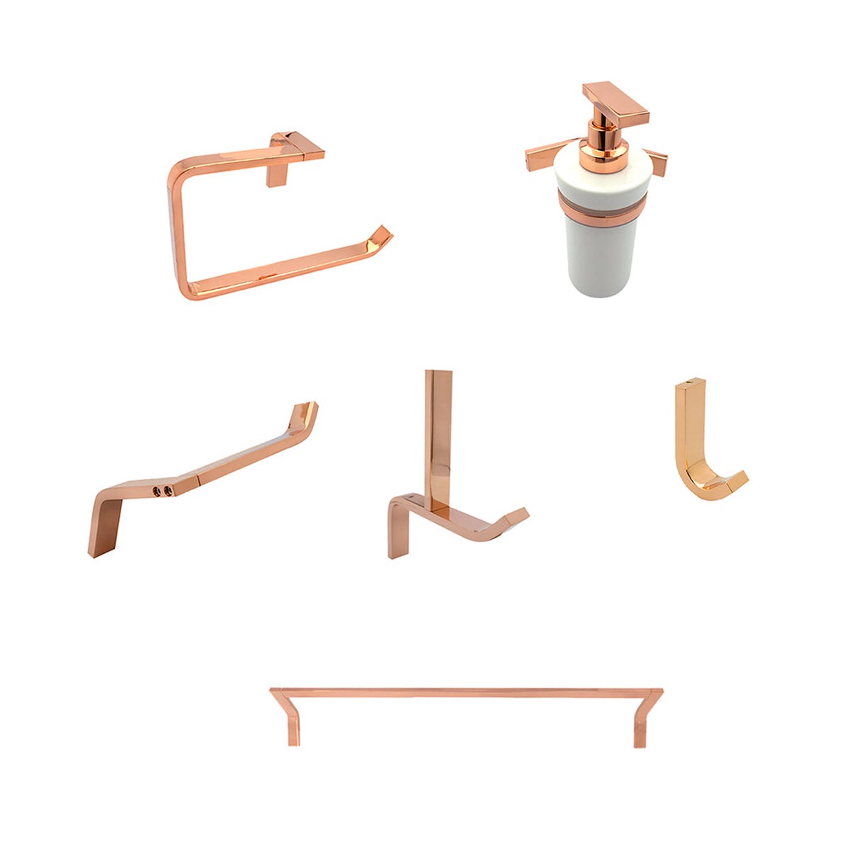 Sensis Bathroom Accessories Set - Wall Mount - BronzeRose Gold