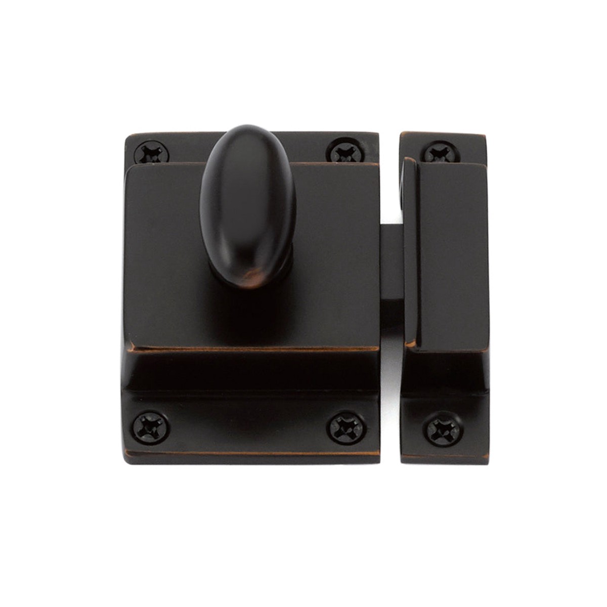Square Cabinet Latch - Cabinet Mount - 2 BrassOil Rubbed Bronze