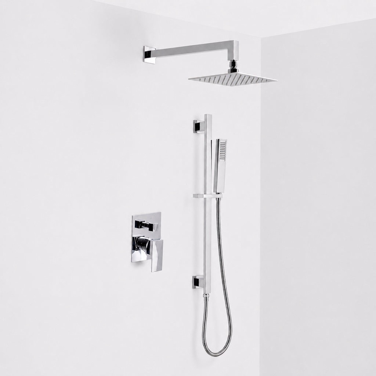 Devon 2 Way Pressure Balance Complete Shower Set - Wall Mount - 8 BrassPolished Chrome