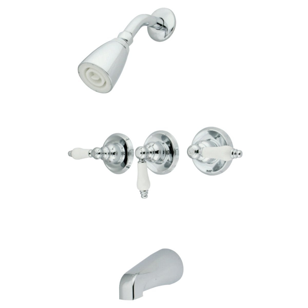 Kingston Brass 3-Lever Handles Tub and Shower Faucet