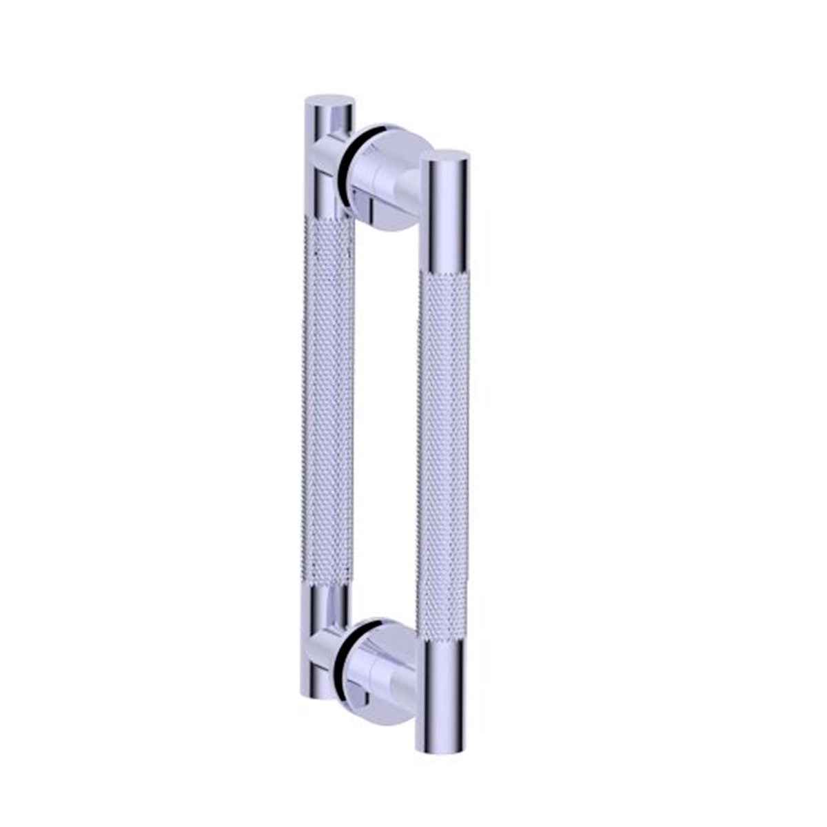Circo Knurled Double Shower Door Handle - Door Mount - 8 BrassPolished Chrome