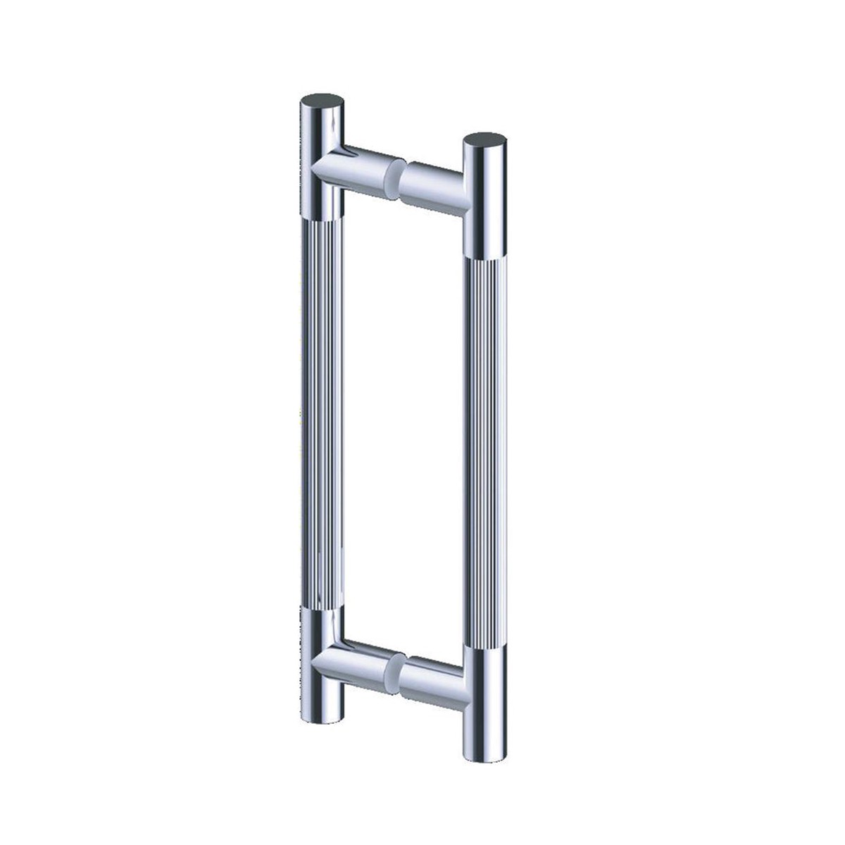 Circo Straight Knurled Double Shower Door Handle - Door Mount - 8 BrassPolished Chrome