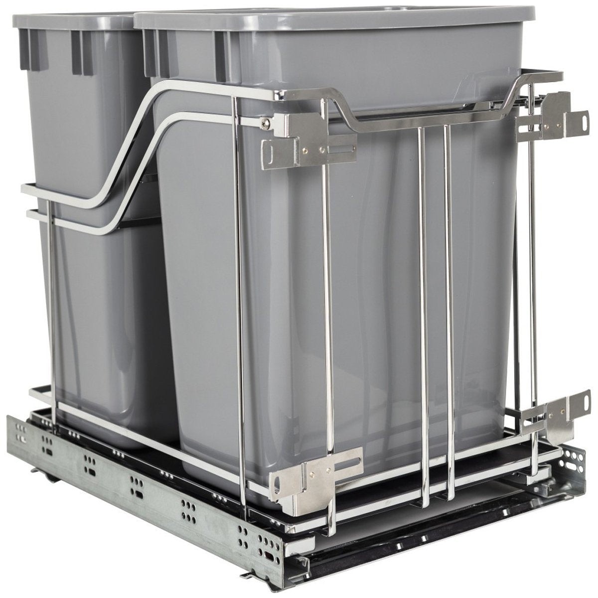 Hardware Resources Polished Chrome Trashcan Pullout with Soft-close Slides