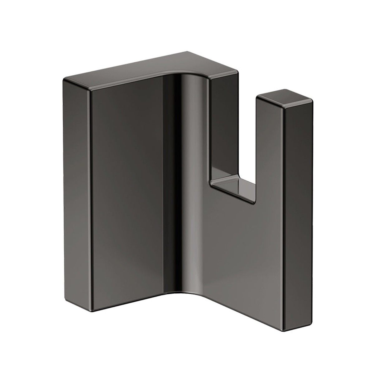 Universal Rectangular Single Hook - Wall Mount - 3 BrassPolished Black Chrome