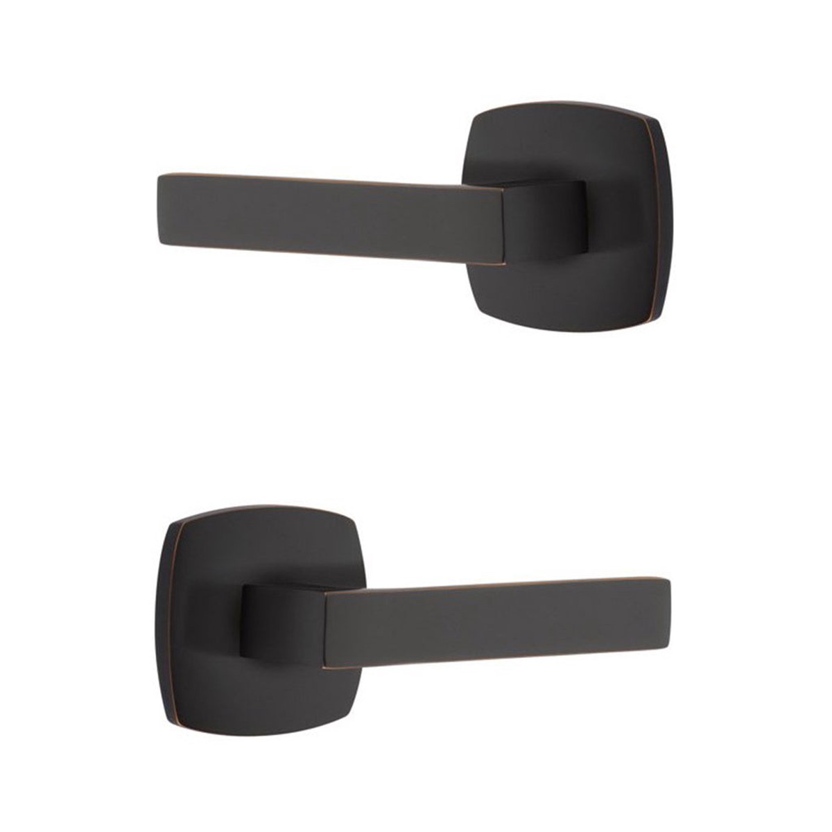 Urban Modern Dumon Lever Concealed Privacy Door Leverset - Door Mount - 5 BrassOil Rubbed Bronze