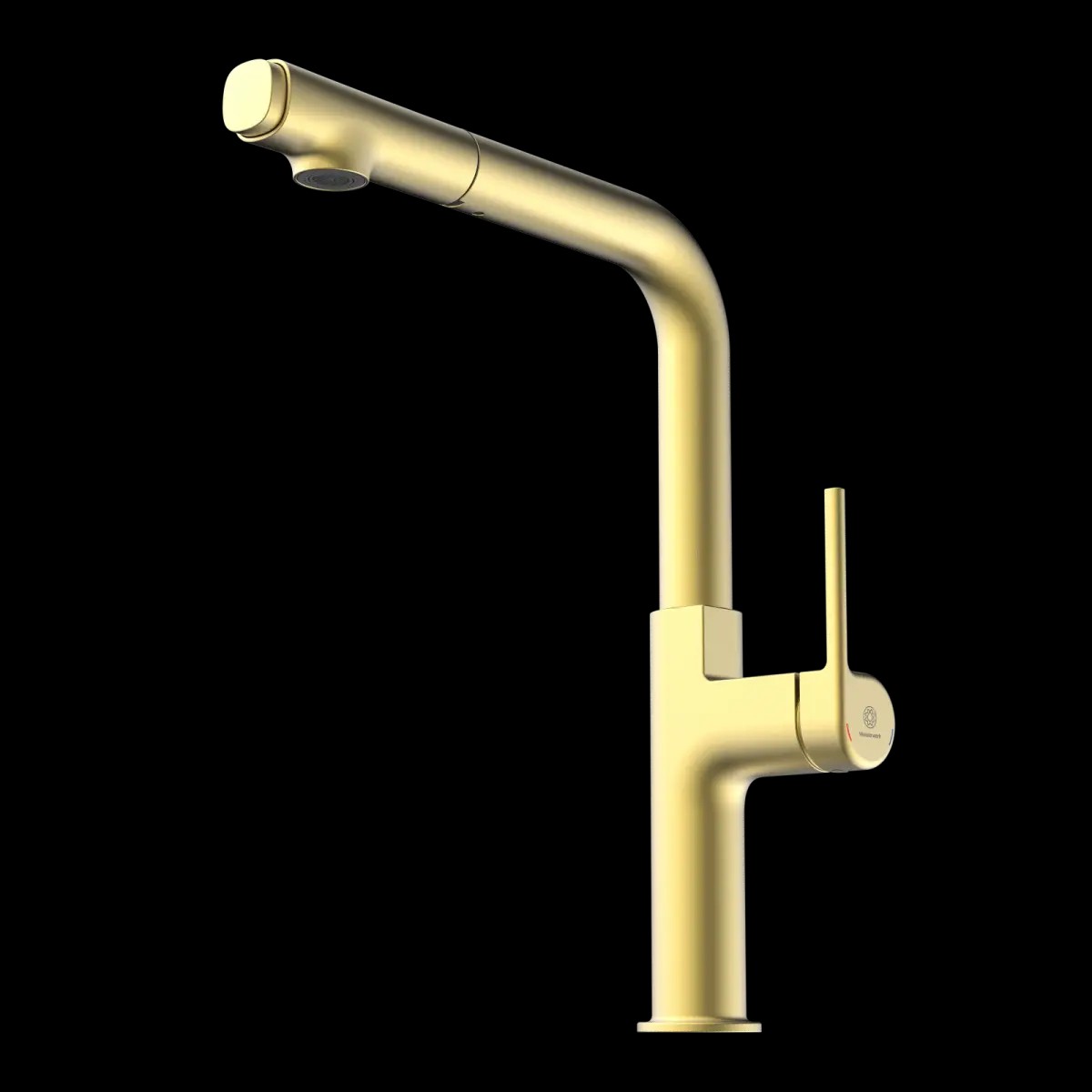 Wasserwerk Single Hole Straight Spout Kitchen Faucet in Brushed Gold
