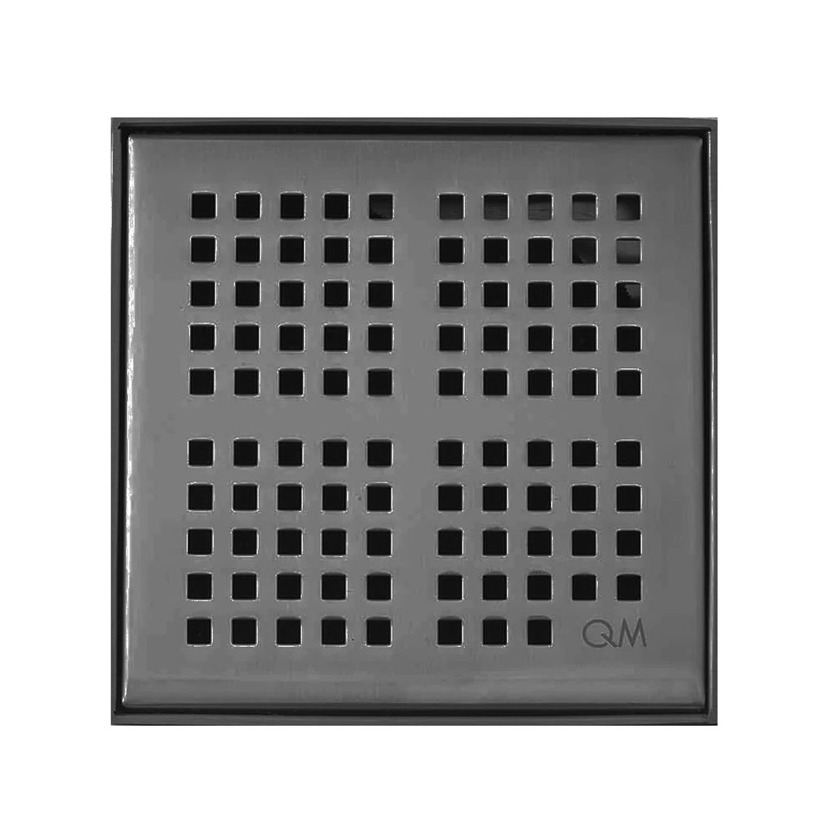 Delmar Kai Center Square Shower Drain - Floor Mount - 4 Stainless SteelBlack