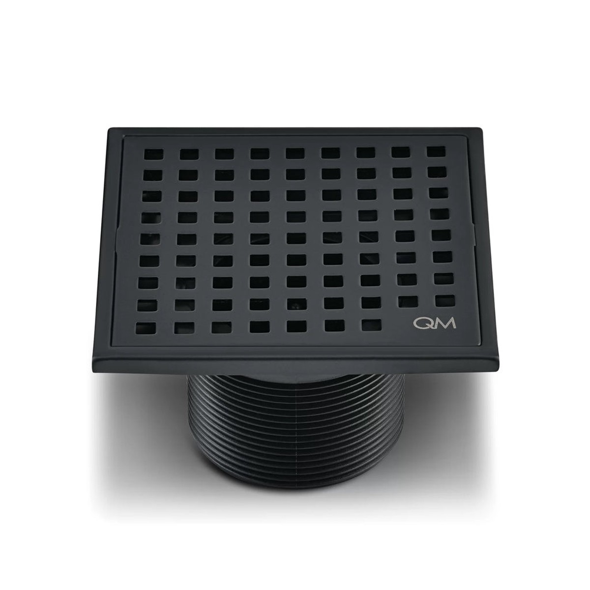 Lagos Mira Center Square Shower Drain - Floor Mount - 4 Stainless SteelBlack